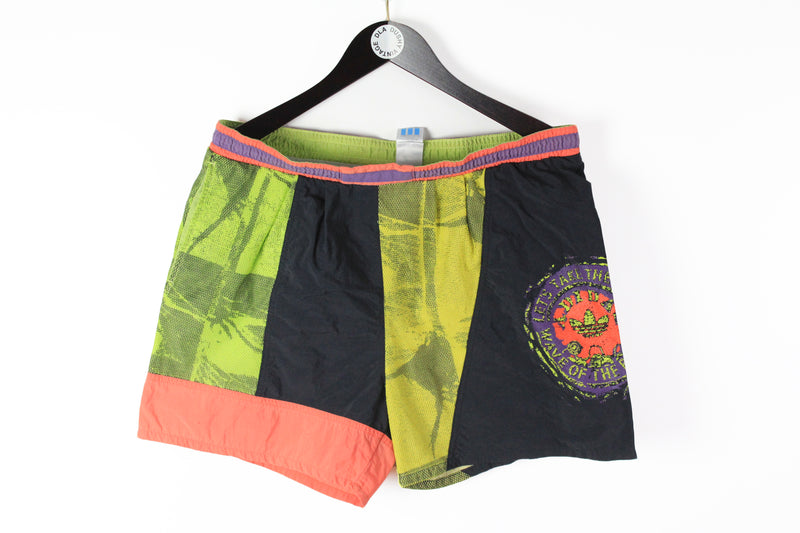 Vintage Adidas Shorts Large / XLarge multicolor swimming 90s sport shorts