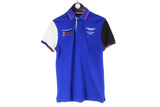 Hackett x Aston Martin Polo T-Shirt Small blue racing Formula 1 team F1 sport style shirt