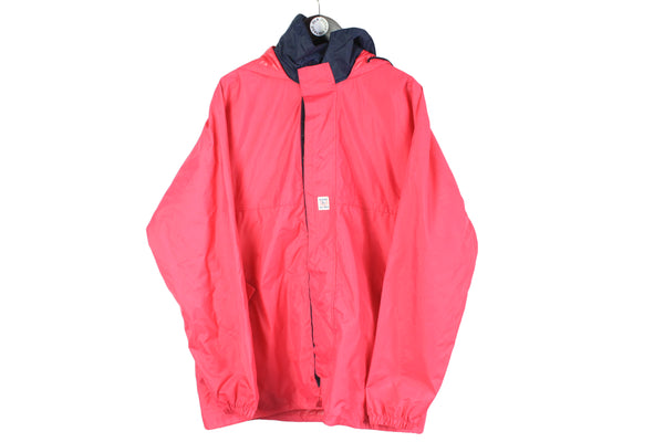 vintage K-WAY rain Coat in bag oversized mens Size L pink authentic Jacket acid 90s 80s rare retro hipster windbreaker rave outdoor full zip