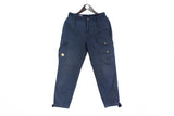 Vintage Fjallraven Pants Medium blue 90's outdoor cargo style trousers