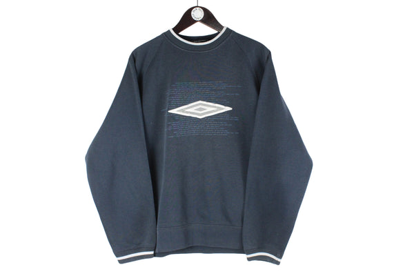 Vintage Umbro Sweatshirt Medium navy blue big logo crewneck sport 90s jumper