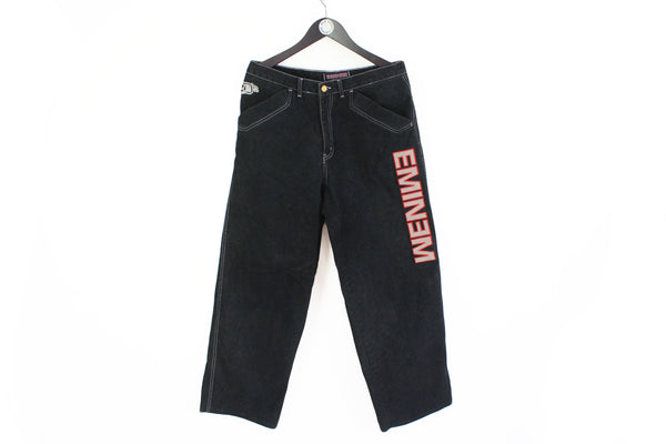 Vintage Eminem Jeans W34 D12 big logo 90's rap style black denim pants