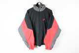Vintage Nike Track Jacket XLarge black pink 90s sport athletic USA style windbreaker