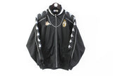 Vintage Kappa Juventus Track Jacket Medium black sleeve logo 90's full zip rare football Italy windbreaker