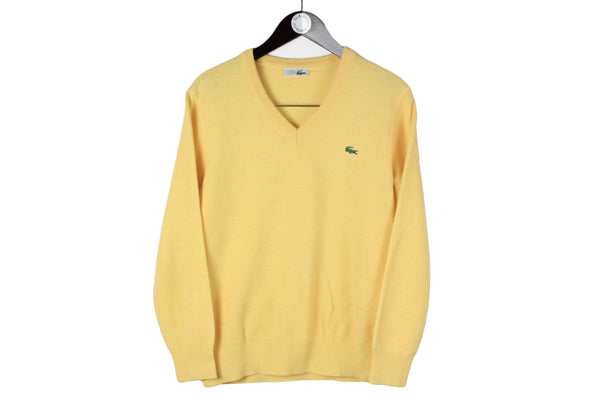 Vintage Lacoste Sweater Small made in France 90s v-neck pullover retro jumper