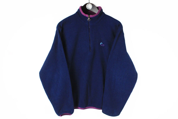 Vintage Lowe Alpine Fleece 1/4 Zip Medium 90s outdoor navy blue ski style sweater