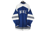 Vintage Nike Track Jacket XXLarge blue big logo 90s retro windbreaker full zip sports style