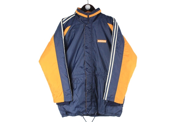 Vintage Adidas Jacket Small / Medium blue yellow small logo 90s retro sport style jacket