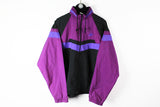 Vintage Nike Track Jacket XLarge black purple 90s windbreaker retro style full zip 