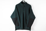 Vintage Helly Hansen Fleece Half Zip Medium / Large 90s green retro style winter ski sweater