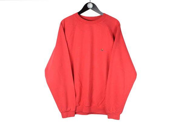 Vintage United Colors of Benetton Sweatshirt XLarge red small logo 90s crewneck 