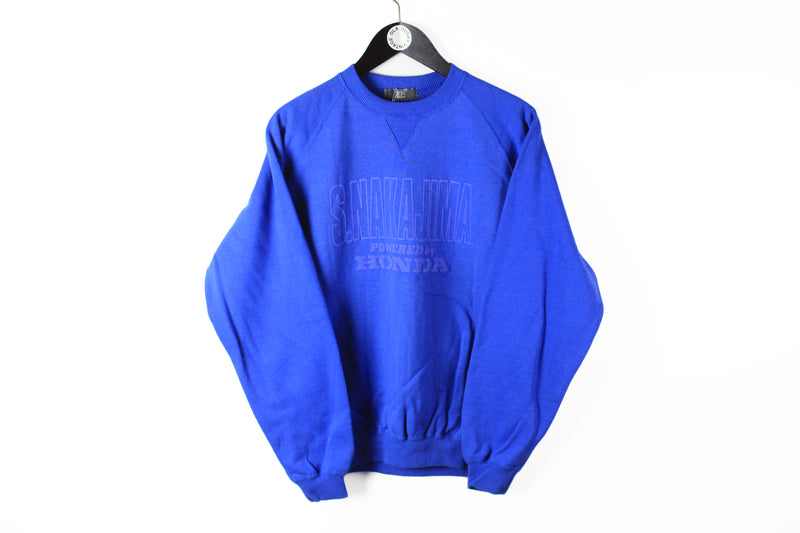 Vintage Honda Formula 1 Sweatshirt Medium S.Nakajima 90s blue retro style Japan jumper New with Tag Satoru Nakajima