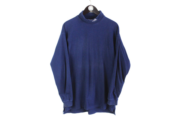 Vintage Adidas Turtleneck Sweatshirt Large / XLarge navy blue long sleeve 90's jumper