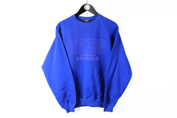 Vintage Honda Satoru Nakajima Formula 1 Sweatshirt Medium made in Japan F1 blue 90s style sport Jumper S. Nakajima