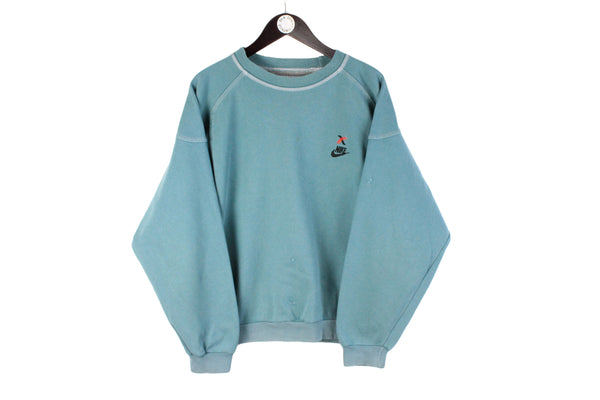 Vintage Nike Sweatshirt Medium blue small logo 90's crewneck retro style cotton jumper Cross Training