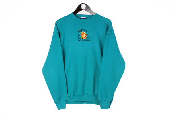 Vintage Winnie The Pooh Sweatshirt Large size big logo pullover cartoon 90's style moovie streetwear