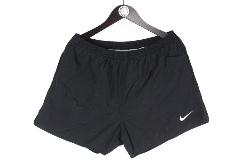 Vintage Nike Shorts XLarge black small logo swimming 90s running sport shorts