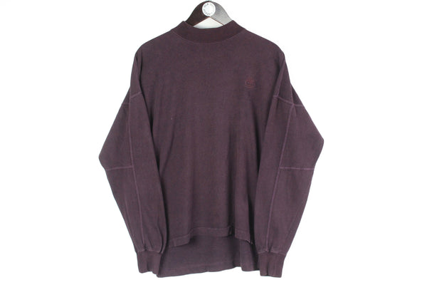 Vintage Timberland Sweatshirt Large size men's purple long sleeve basic streetwear 90's jumper