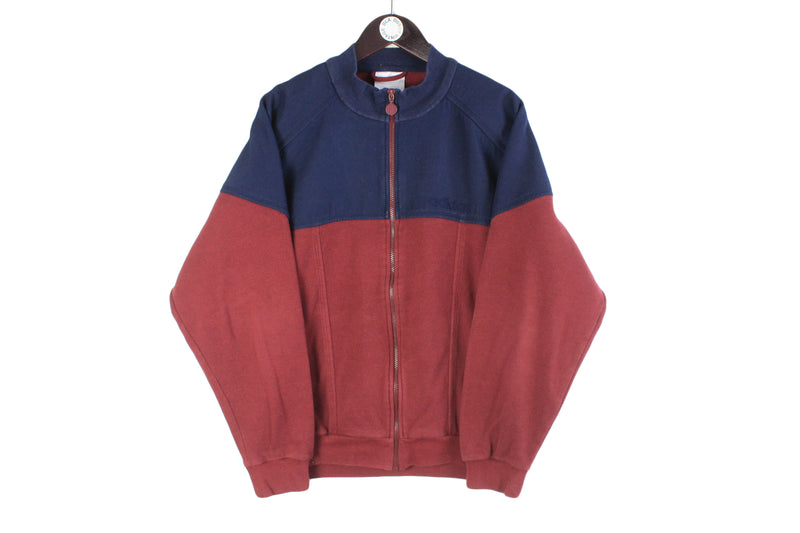 Vintage Adidas Sweatshirt Full Zip Medium / Large red blue 90s cotton sport jumper