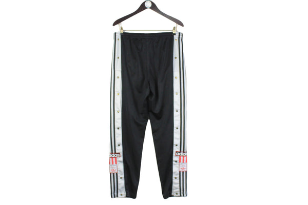 Vintage Adidas Snap Buttons Track Pants Small black big logo 90s hip hop retro sport trousers
