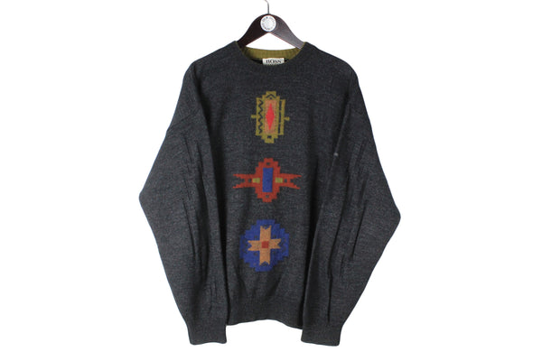 Vintage Hugo Boss Sweater XLarge black 90's pullover retro style pullover rare Germany jumper