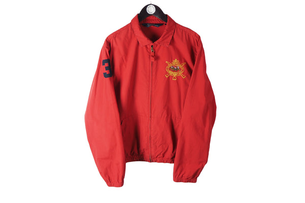 Vintage Polo Ralph Lauren Harrington Jacket Large red 90s full zip retro style UK wear 