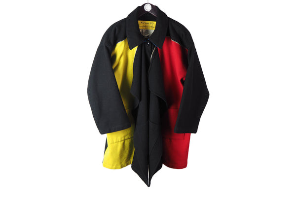Vintage KO and CO Jean Charles De Castelbajac Coat Women's Large multicolor rare red yellow 80s luxury jacket