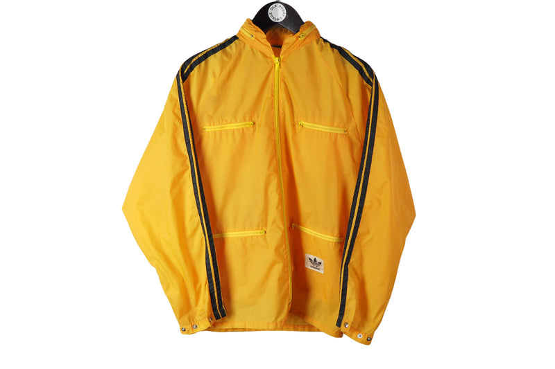 Vintage Adidas Jacket Small yellow classic 80s windbreaker classic 3 stripes 