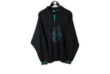Vintage Nike Collared Sweatshirt XLarge 80s oregon made in Italy black big logo rare jumper