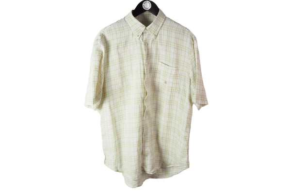 Burberry Short Sleeve Shirt Large nova check plaid pattern half sleeve button up 00s London oxford shirt