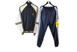 Vintage Adidas Tracksuit Large / XLarge 90s full zip jacket and track pants suit sport style complect 