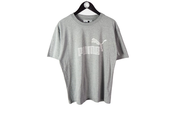Medium / Large gray big logo Puma t-shirt 90s cotton top