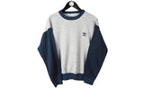 Vintage Adidas Sweatshirt Small gray blue small logo 90's crewneck sport jumper