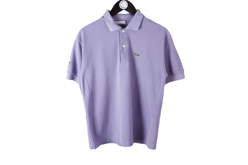 Vintage Lacoste Polo T-Shirt Small / Medium purple 90s cotton chemise athletic shirt