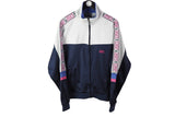 Vintage Asics Track Jacket Large multicolor white blue pink 90s sport Japan windbreaker