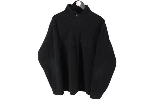 Fila Fleece 1/4 Zip XLarge Sport big logo black ski style sweater