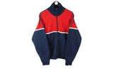 Vintage Adidas Track Jacket Large 80s full zip sport windbreaker red navy blue 