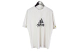 Vintage Adidas Equipment T-Shirt Large white big logo 90's basic sport tee