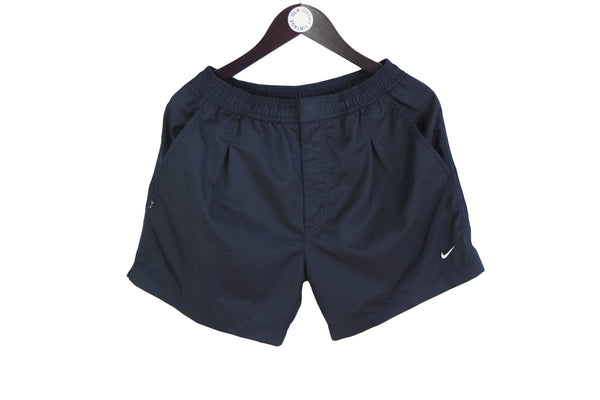 Vintage Nike Shorts Small navy blue small logo 90's sport shorts above the knee