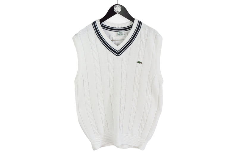 Vintage Lacoste Vest XLarge sleeveless jumper 90's pullover v-neck retro tennis golf wear