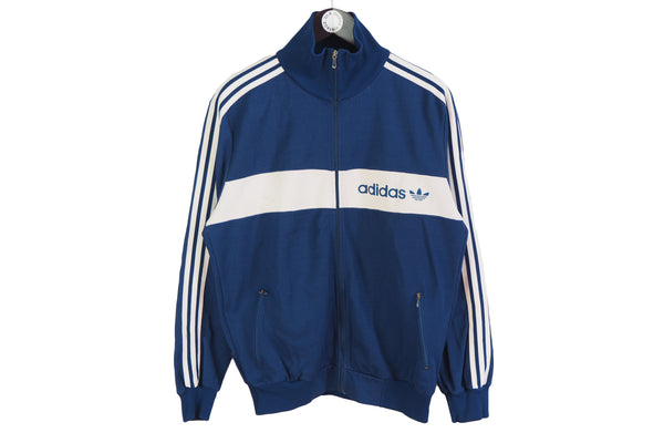 Vintage Adidas Track Jacket Medium blue white 80s made in Yugoslavia retro sport coat
