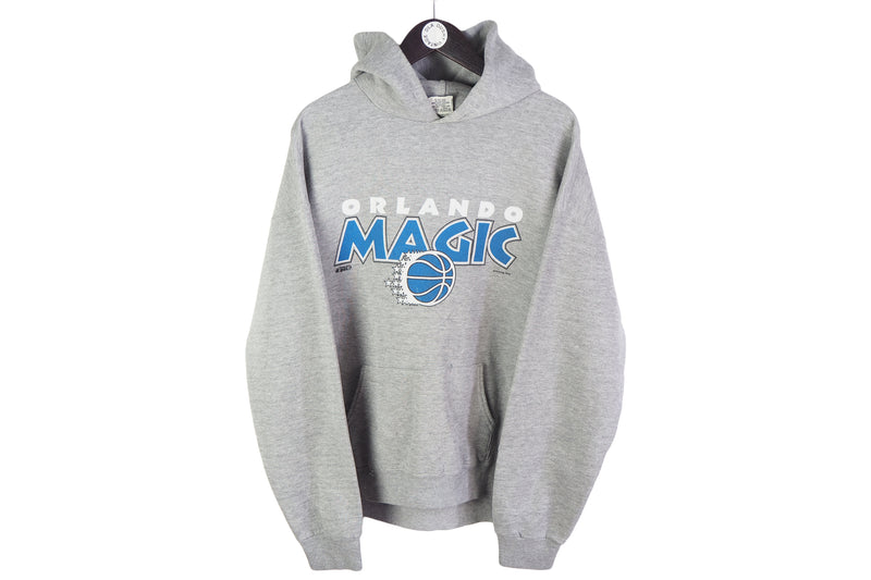 Vintage Orlando Magic Nutmeg Hoodie XLarge gray big logo 90's NBA Basketball jumper