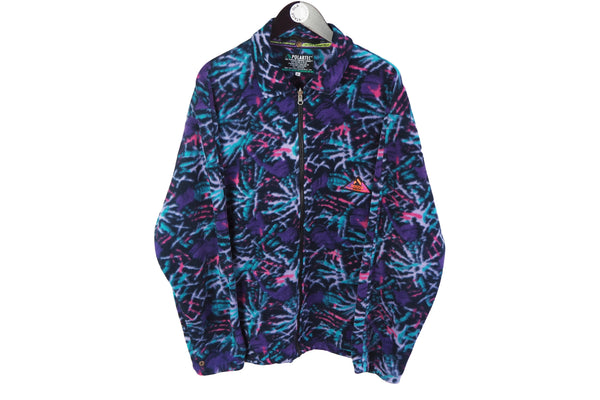Vintage Aesse Polartec Fleece Full Zip Large multicolor abstract patter 90's ski style outdoor sweater