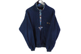 Vintage North Cape Fleece Snap Buttons Medium navy blue 90's outdoor sweater