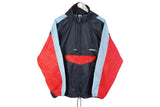 Vintage Adidas Anorak Jacket Large blue half zip 90's sport windbraeker
