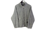 Vintage Helly Hansen Fleece Full Zip Small gray 90's winter sweater