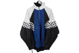Vintage Asics Anorak Jacket XLarge blue 90's sport style Japan style windbreaker track coat
