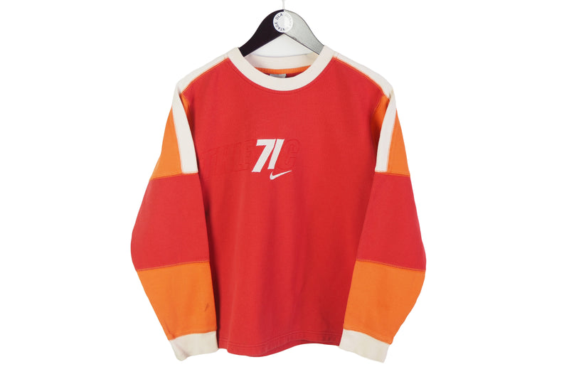 Vintage Nike Sweatshirt Women's Small red orange 90's sport style crewneck
