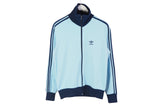 Vintage Adidas Track Jacket Small 80s light blue retro style full zip windbreaker