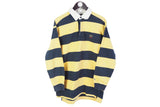 Paul & Shark Rugby Shirt Large / XLarge blue yellow collared authentic yachting retro style sweatshirt